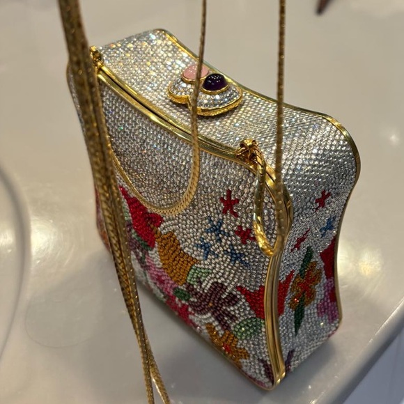 Judith Leiber silver and multicolor flower evening bag - Picture 4 of 6